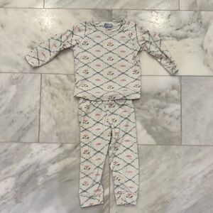 Hill House Pink and Gray Kids Pajama Set
